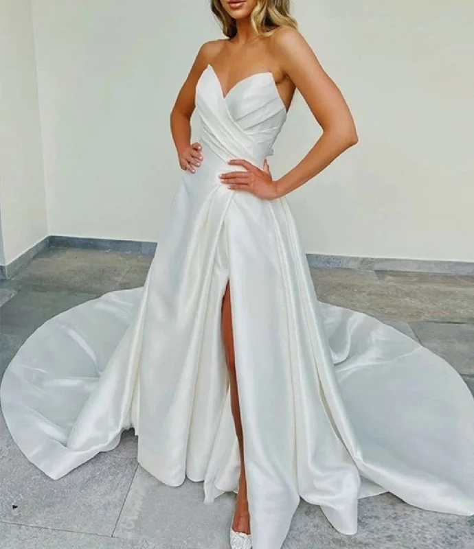 women's fashionable dressesWomen A-Line Satin Wedding Dresses Sweetheart Sleeveless Bridal Gowns YWD212 women's fashionable dressesWomen A-Line Satin Wedding Dresses Sweetheart Sleeveless Bridal Gowns YWD212