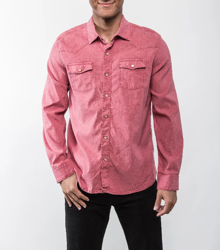 Men's Coats with Convertible CollarsRoper Western Snap Shirt - Red