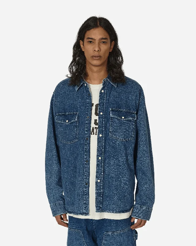 Men's Luxury Shirts for High-End FashionBoxy Western Denim Longsleeve Shirt Light Denim Men's Luxury Shirts for High-End FashionBoxy Western Denim Longsleeve Shirt Light Denim