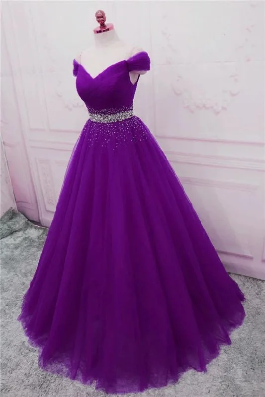 High-Low DressBeautiful Sequins Sweetheart Long Party Dress, Purple Tulle Evening Gown cg14541 High-Low DressBeautiful Sequins Sweetheart Long Party Dress, Purple Tulle Evening Gown cg14541