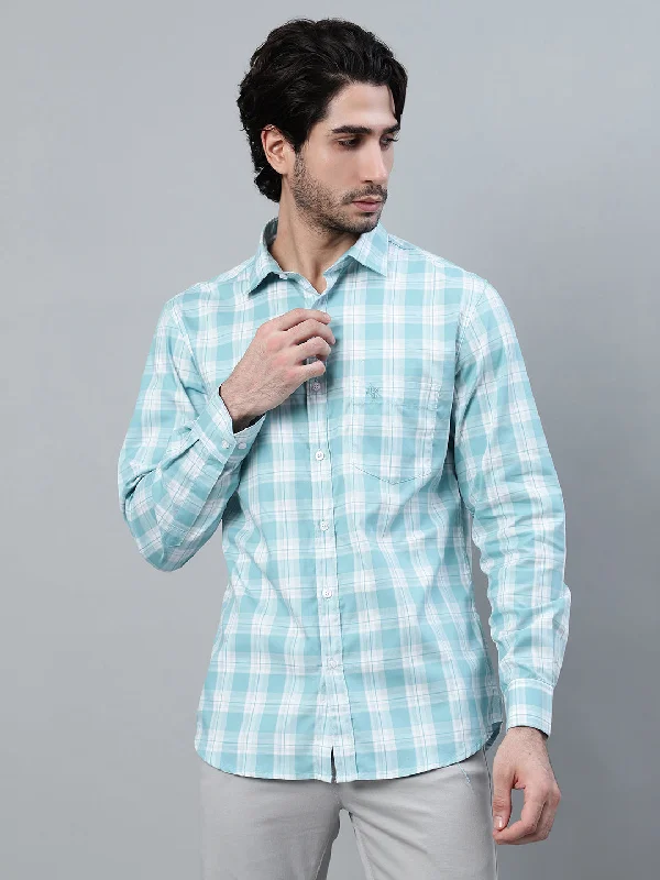 Men's Smart Casual Shirts for Business Casual SettingsMen's Sky Blue Checkered Full Sleeve Casual Shirt Men's Smart Casual Shirts for Business Casual SettingsMen's Sky Blue Checkered Full Sleeve Casual Shirt