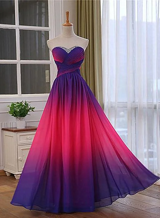 A-Line DressPretty Gradient Sweetheart Beaded Long Party Dress, Pink And Purple Evening Dress cg15815 A-Line DressPretty Gradient Sweetheart Beaded Long Party Dress, Pink And Purple Evening Dress cg15815