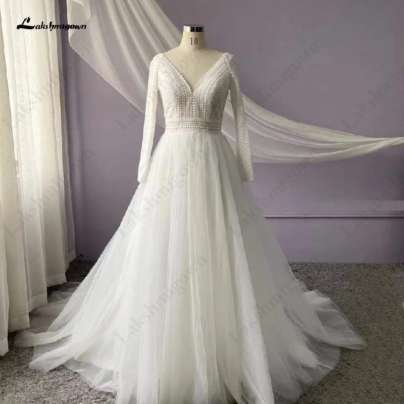 Short-Sleeve DressRoycebridal Lace Long Sleeve Wedding Dress Backless V Neck Long Sleeve Short-Sleeve DressRoycebridal Lace Long Sleeve Wedding Dress Backless V Neck Long Sleeve