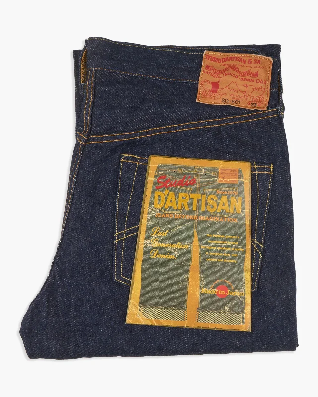 Durable Men's JeansStudio D'Artisan SD-801 15oz Natural Indigo Selvedge Regular Straight Mens Jeans - Onewash Durable Men's JeansStudio D'Artisan SD-801 15oz Natural Indigo Selvedge Regular Straight Mens Jeans - Onewash