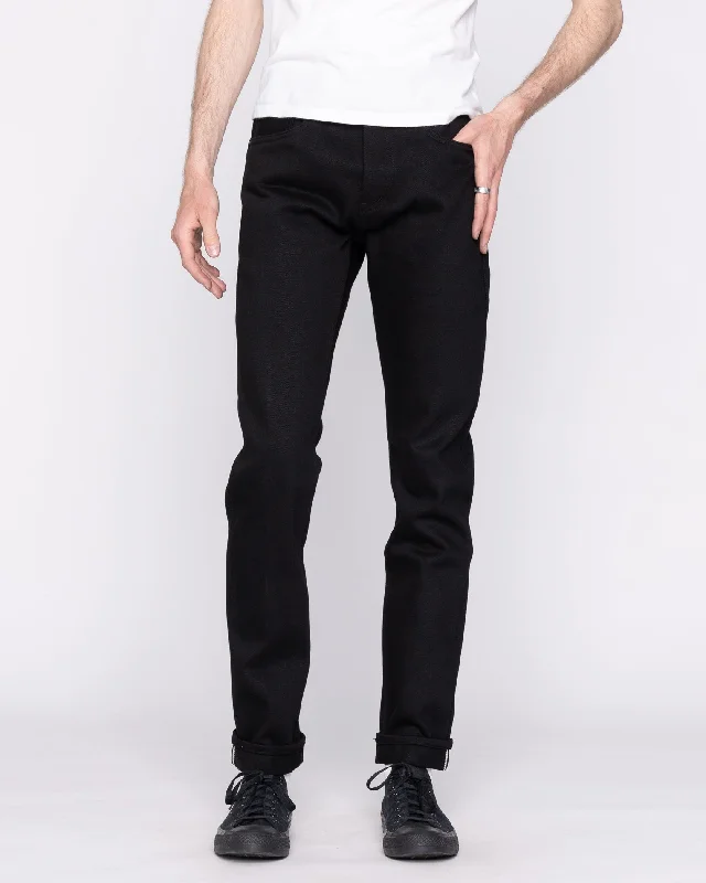 Elegant Men's JeansUnbranded UB242 Tapered Fit Mens Jeans - 21oz Black Selvedge