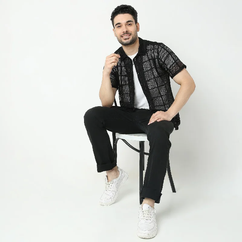 Men's Bamboo Fiber Shirts for Softness and BreathabilityRegular Fit Structured Shirt