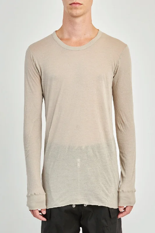 Men's Pants with Graphic PrintsRick Owens Basic LS T in Pearl