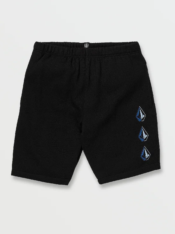 Men's Board Shorts for SurfingBig Boys Iconic Stone Fleece Shorts - New Black