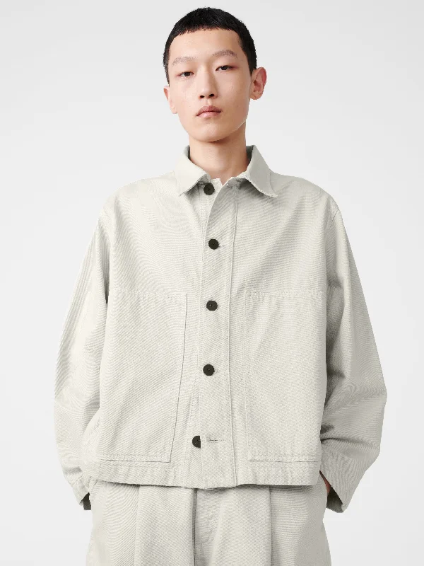 XXXL Men's JeansGraph Denim Jacket in Bone Grey