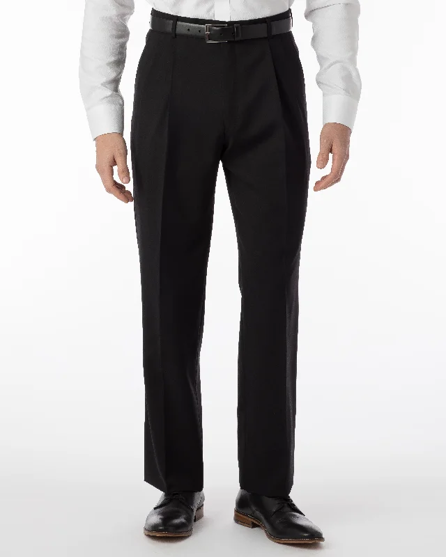 Men's Velcro-Closure Pants for ConvenienceBallin Pants - Manchester Super 120's Gabardine - Black Men's Velcro-Closure Pants for ConvenienceBallin Pants - Manchester Super 120's Gabardine - Black
