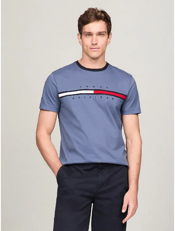 Men's Sweaters with Patchwork DesignsTommy Hilfiger Men's Flag Logo Ringer T-Shirt