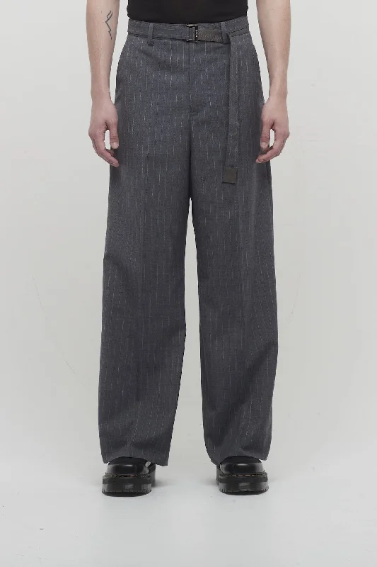 Men's Pants with Hidden PocketsSacai Chalk Stripe Pants in Grey
