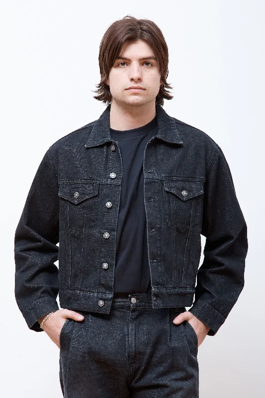 Men's Coats for City WearDenim Jacket Woven Black