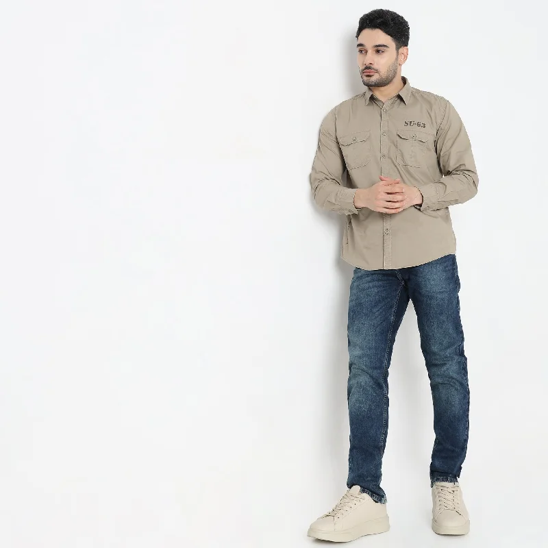 Men's Moisture-Wicking Shirts for All-Day ComfortRegular Fit Solid Shirt