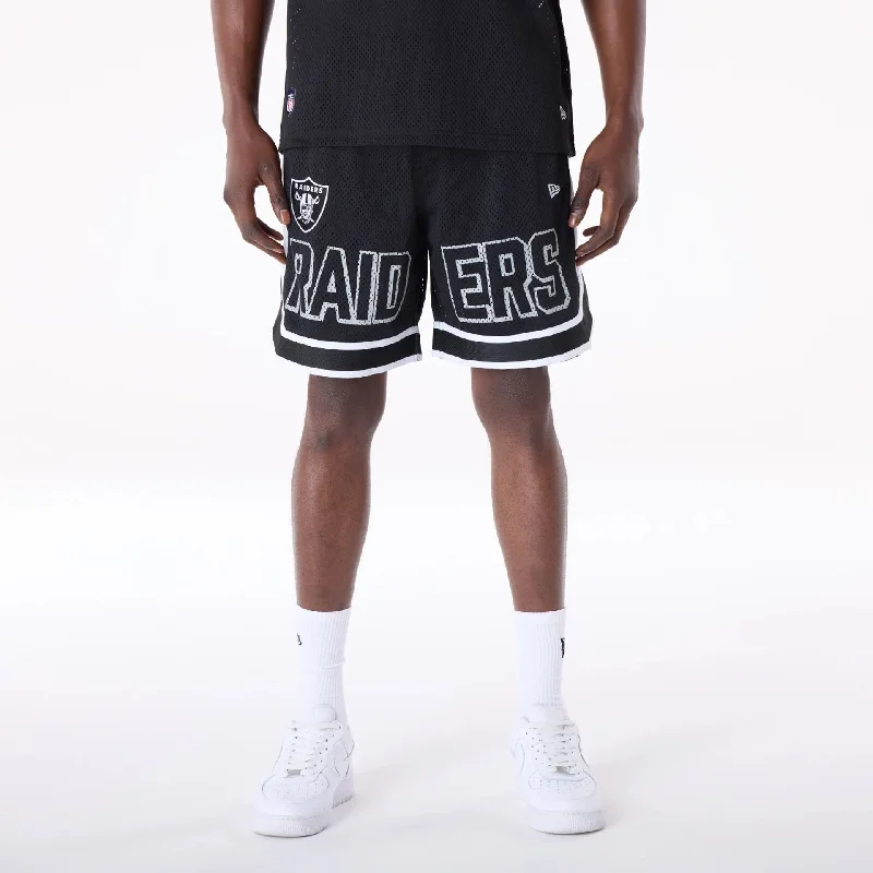 Men's Velcro-Closure Pants for ConvenienceLas Vegas Raiders NFL Mesh Black Shorts