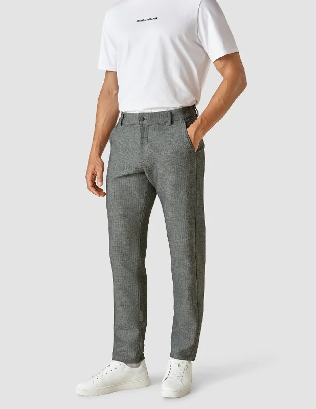 Men's Pants with Belt LoopsHeavy Edition Pants Regular Grey Herringbone 2.0