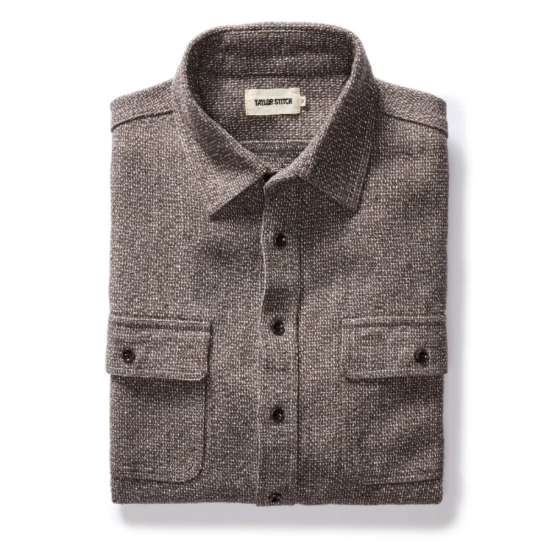Men's Organic Cotton Shirts for Eco-ConsciousnessThe Ledge Shirt in Granite Linen Tweed Men's Organic Cotton Shirts for Eco-ConsciousnessThe Ledge Shirt in Granite Linen Tweed