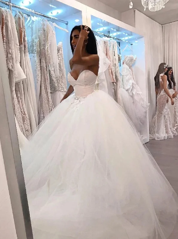 women's handmade dressesSweetheart Strapless Tulle Long Ball Gown Wedding Dresses OW681 women's handmade dressesSweetheart Strapless Tulle Long Ball Gown Wedding Dresses OW681