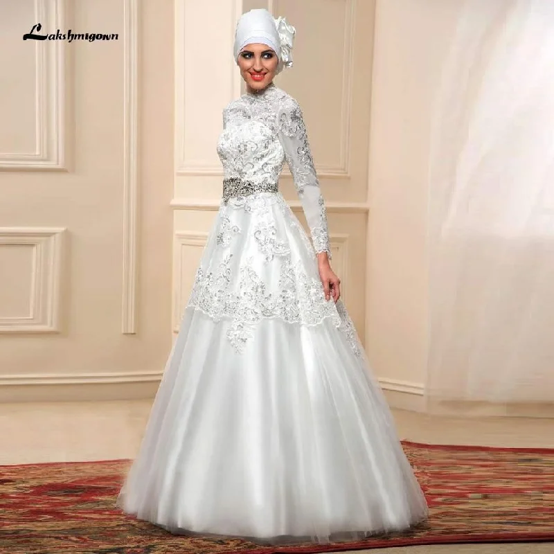 women's lace dressesRoycebridal Long Sleeve Wedding Dress Glitter Lace Dubai Bridal Dresses