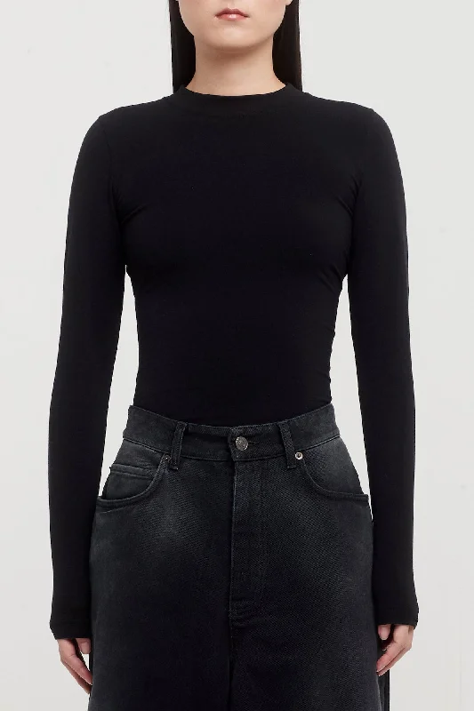 Men's Solid-Colored Pants for VersatilityBalenciaga Stretch LS Shirt in Black