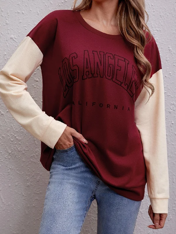 Comfortable Men's Cotton SweatersKittenAlarm - Letter Print Color Block Tee