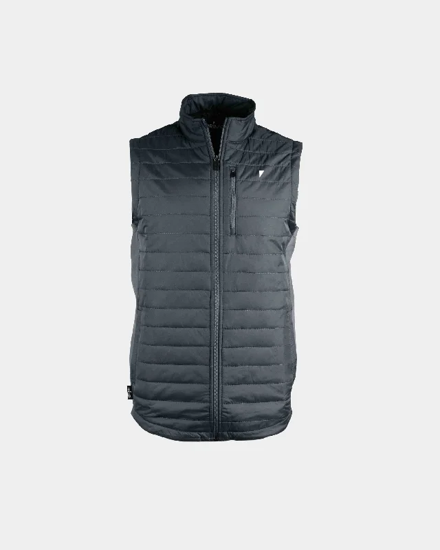 Winter-Ready Men's CoatsDark Gray Puff Vest