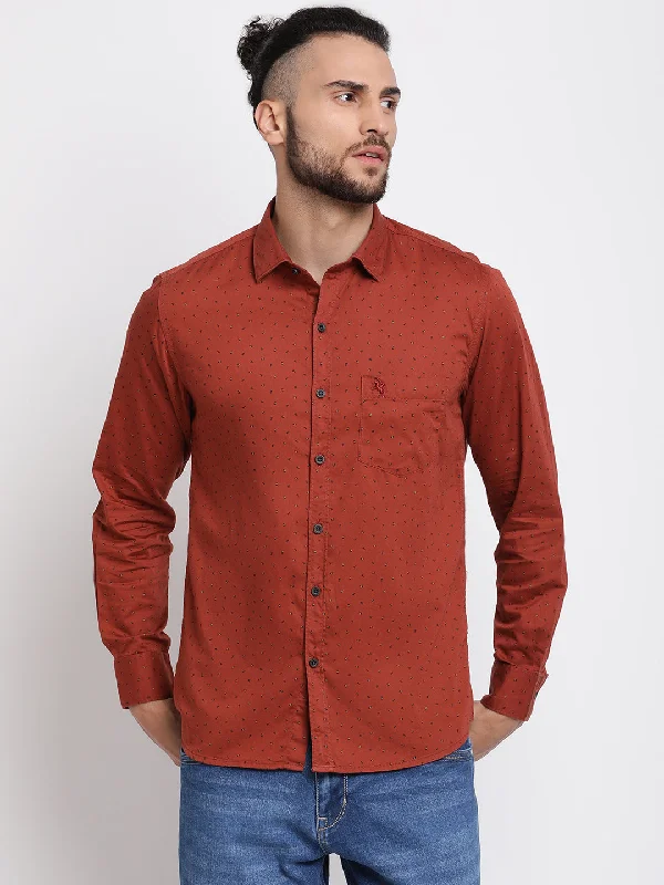 Men's Fishing Shirts for Water SportsMen's Brick Red Casual Abstract Print Full Sleeve Shirt Men's Fishing Shirts for Water SportsMen's Brick Red Casual Abstract Print Full Sleeve Shirt