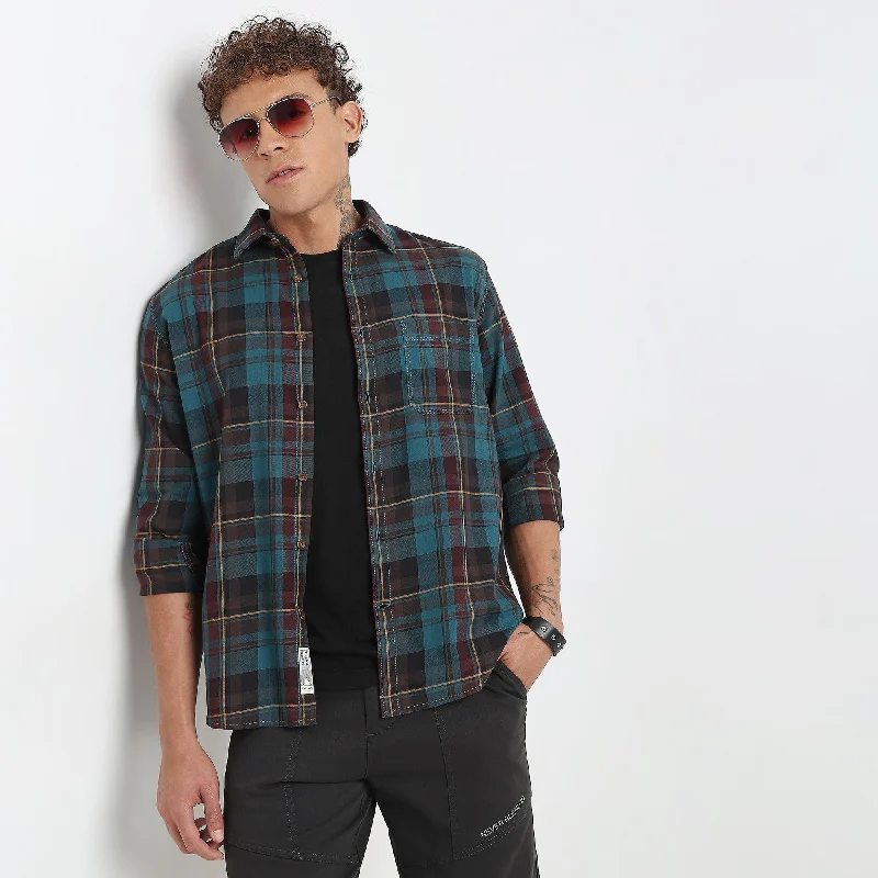 Men's Camping Shirts for Outdoor AdventuresRegular Fit Checkered Shirt