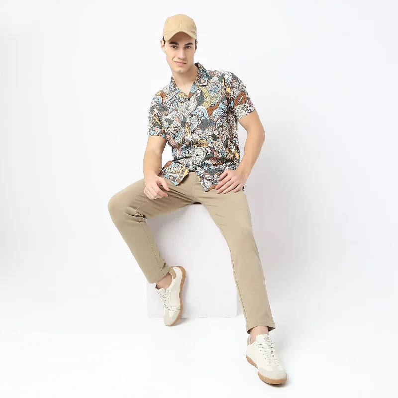 Men's Patterned Button-Down Shirts for Added InterestRetreat™ Shirts - Printed Pattern Rich Fabric - Trendy Cuban Collar - Regular Fit Shirt Men's Patterned Button-Down Shirts for Added InterestRetreat™ Shirts - Printed Pattern Rich Fabric - Trendy Cuban Collar - Regular Fit Shirt