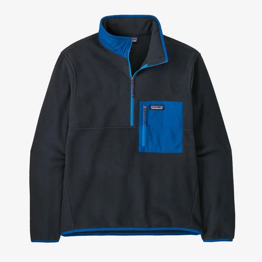 Men's Coats for LayeringPatagonia Microdini 1/2 Zip P/O Jacket-Pitch Blue w/Endless Blue