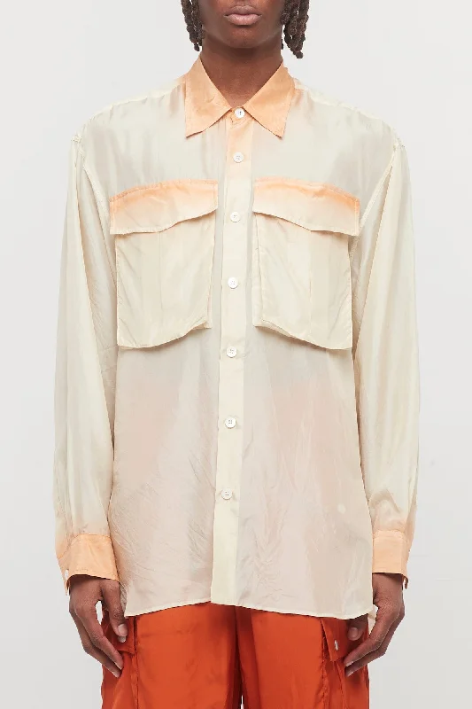 Men's Button-Fly Pants for a Traditional TouchDries Van Noten Calander Tris Shirt in Orange