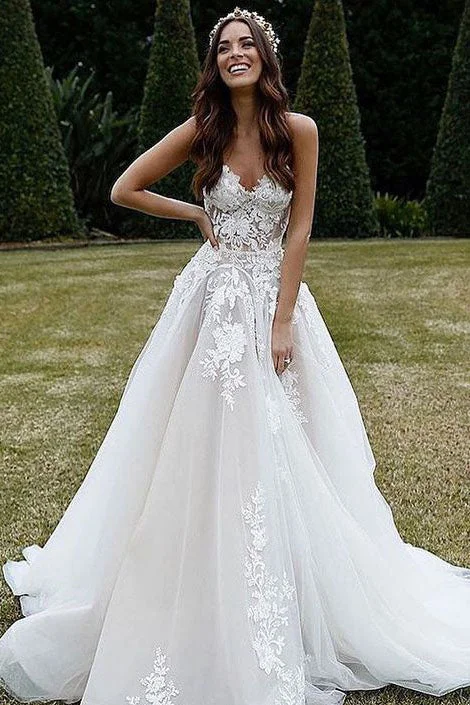 women's smart casual dressesA Line Sweetheart Tulle Wedding Dresses with Lace Appliques women's smart casual dressesA Line Sweetheart Tulle Wedding Dresses with Lace Appliques