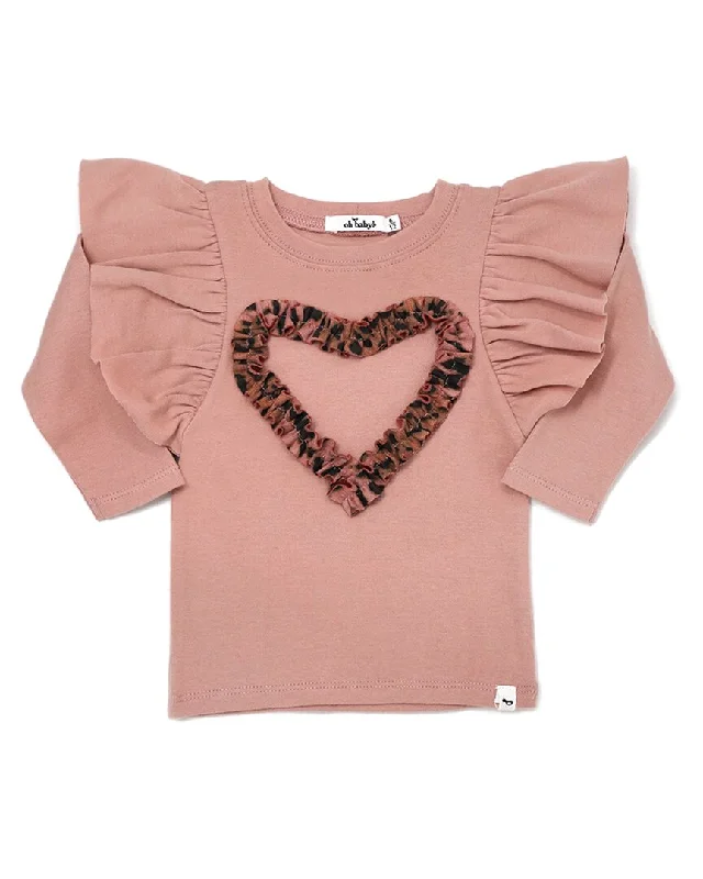 Men's Sweaters with Low-Neck Designsoh baby! Cheetah Ruffle Heart Butterfly Sleeve T-Shirt Men's Sweaters with Low-Neck Designsoh baby! Cheetah Ruffle Heart Butterfly Sleeve T-Shirt