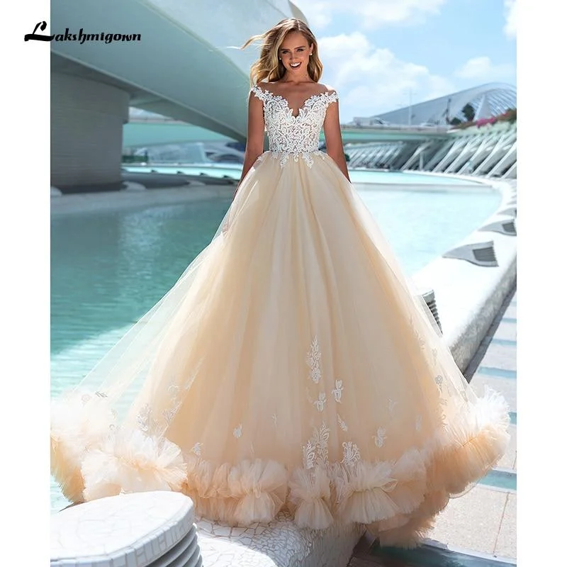 women's pastel dressesRoycebridal Gorgeous Champagne Wedding Dresses Lace 3D Floral Flowers women's pastel dressesRoycebridal Gorgeous Champagne Wedding Dresses Lace 3D Floral Flowers