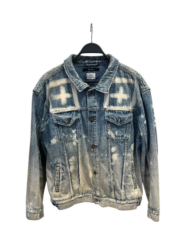 Casual Men's Jeansksubi/Denim Jkt/Denim/IDG/BLEACHEDANDDISTRESSED