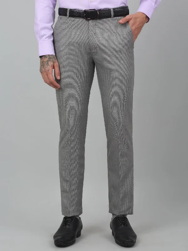Men's Pants with Graphic PrintsMen's Formal Flat front Grey  Trousers