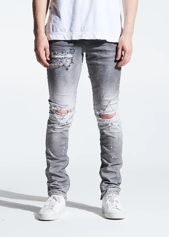 Modern Ripped and Distressed Men's JeansPacific Denim (Grey Ombre)