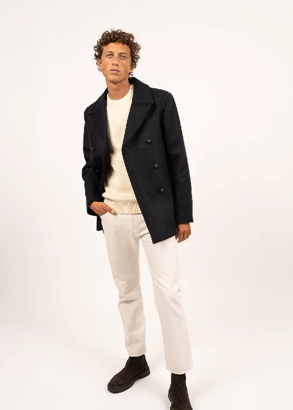 Men's Coats with Synthetic InsulationGalion authentic sailor peacoat - in wool cloth, made - in France (NAVY)