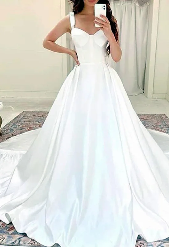 women's versatile dressesWomen A-Line Satin Wedding Dresses Sleeveless Bridal Gowns YWD214 women's versatile dressesWomen A-Line Satin Wedding Dresses Sleeveless Bridal Gowns YWD214