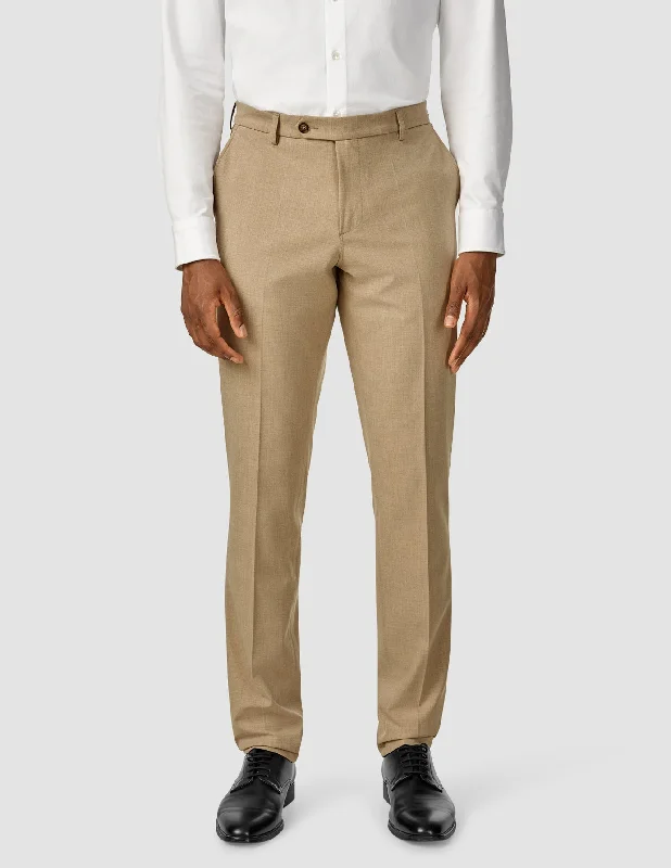 Men's Elastic-Waisted Pants for Easy MovementEssential Suit Pants Regular Sand Grain Men's Elastic-Waisted Pants for Easy MovementEssential Suit Pants Regular Sand Grain