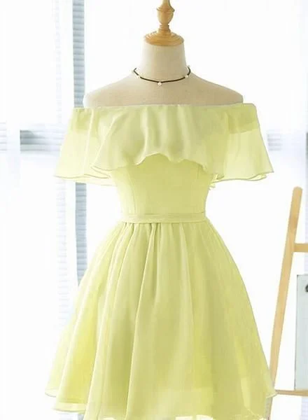 women's breathable dressesCute Light Yellow Chiffon Short Party Dress, Short Bridesmaid Dress Homecoming Dress 2020 cg12130 women's breathable dressesCute Light Yellow Chiffon Short Party Dress, Short Bridesmaid Dress Homecoming Dress 2020 cg12130