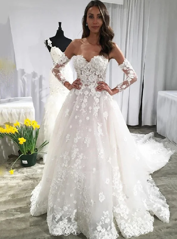women's everyday dressesSweetheart Lace Appliques Backless Wedding Dresses With Sleeves OW699 women's everyday dressesSweetheart Lace Appliques Backless Wedding Dresses With Sleeves OW699