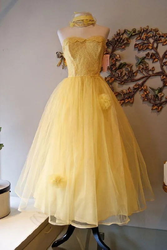 women's cocktail dressesPrincess yellow evening gown Homecoming Dress           cg23291