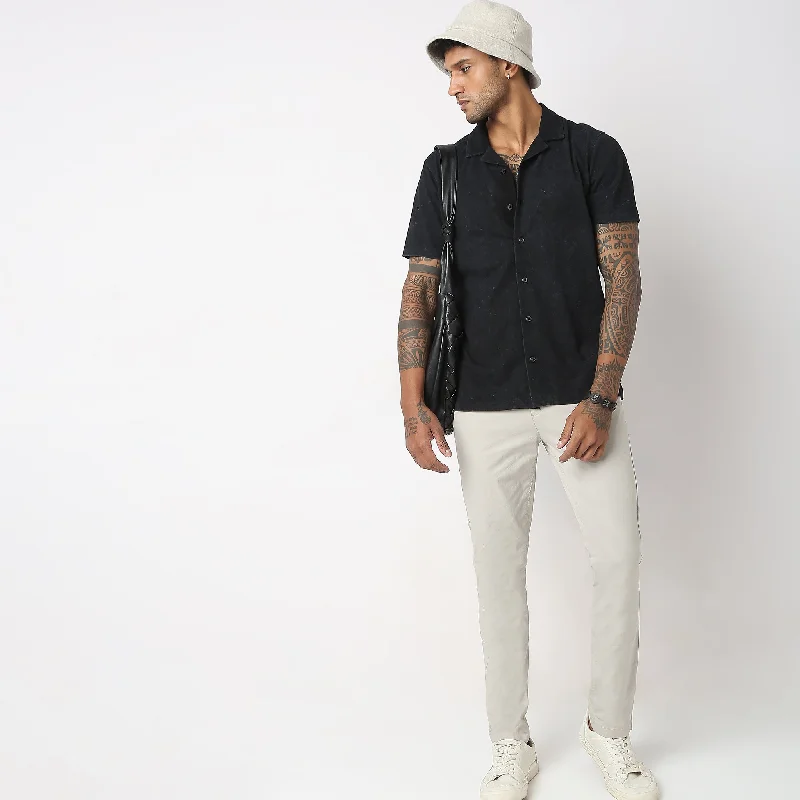 Men's Pattern Mixing Shirts for Creative StyleRegular Fit Structured Shirt