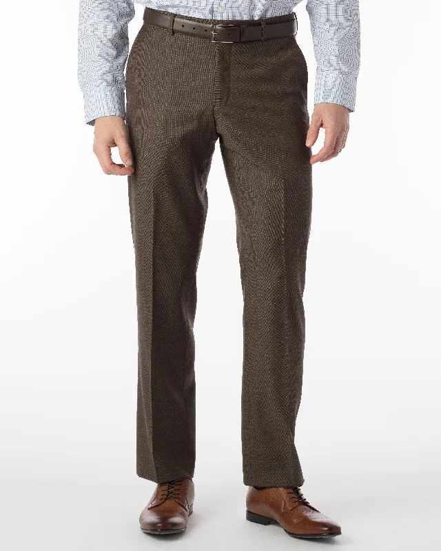 Men's Twill Pants for a Dressy LookBallin Pants - Soho Super 120's Sharkskin - Chestnut Men's Twill Pants for a Dressy LookBallin Pants - Soho Super 120's Sharkskin - Chestnut