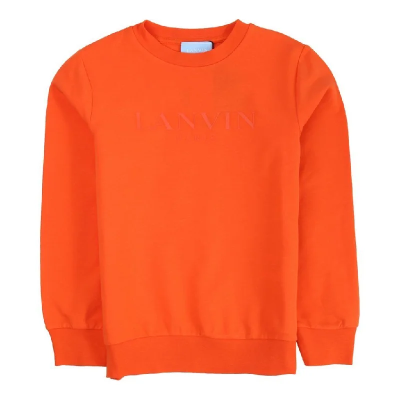 Men's Sweaters with Intarsia DesignsOrange Logo Sweatshirt