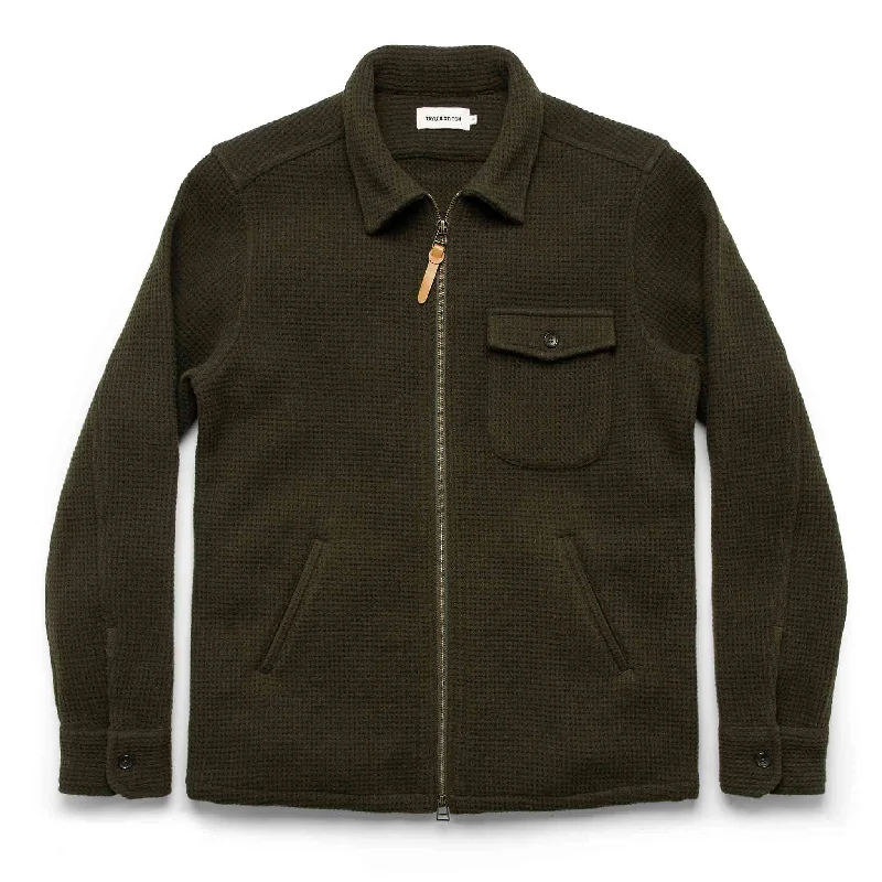 Elegant Men's Wool CoatsThe Coit Jacket in Olive Waffle