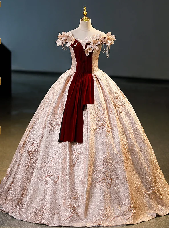 Chiffon DressBall Gown Off the Shoulder Pleats Quinceanera Dress