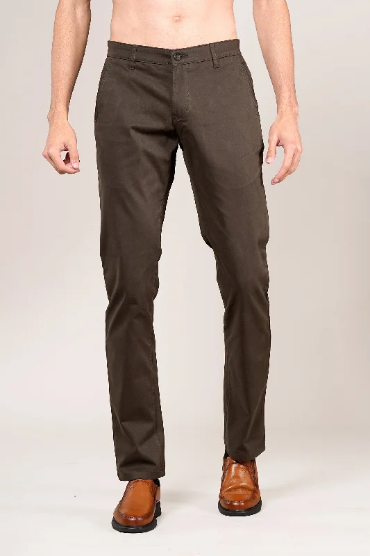 Men's Pants with Hidden PocketsMen's Military Solid Non-Pleated Casual Trouser