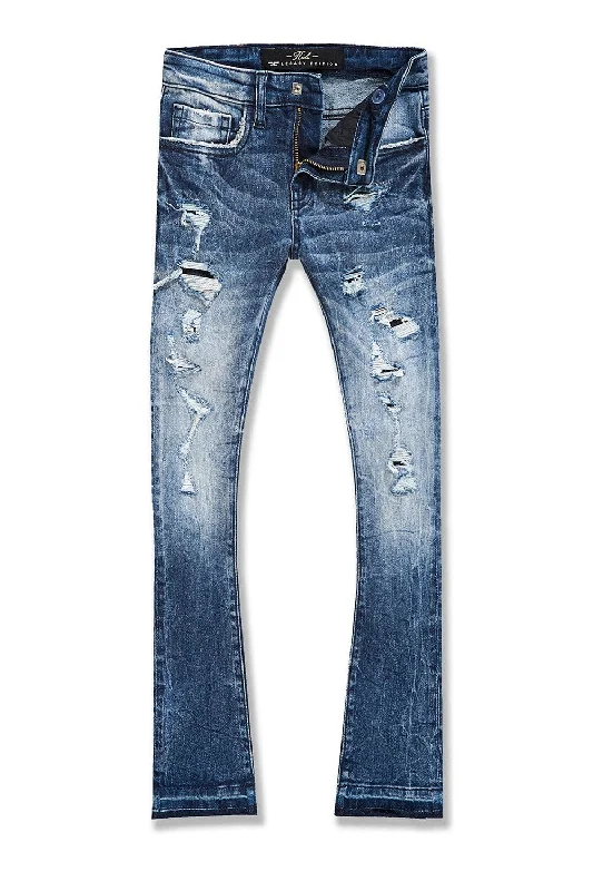 Rip and Tear Men's JeansKids Stacked Rockport Denim (Deep Blue)